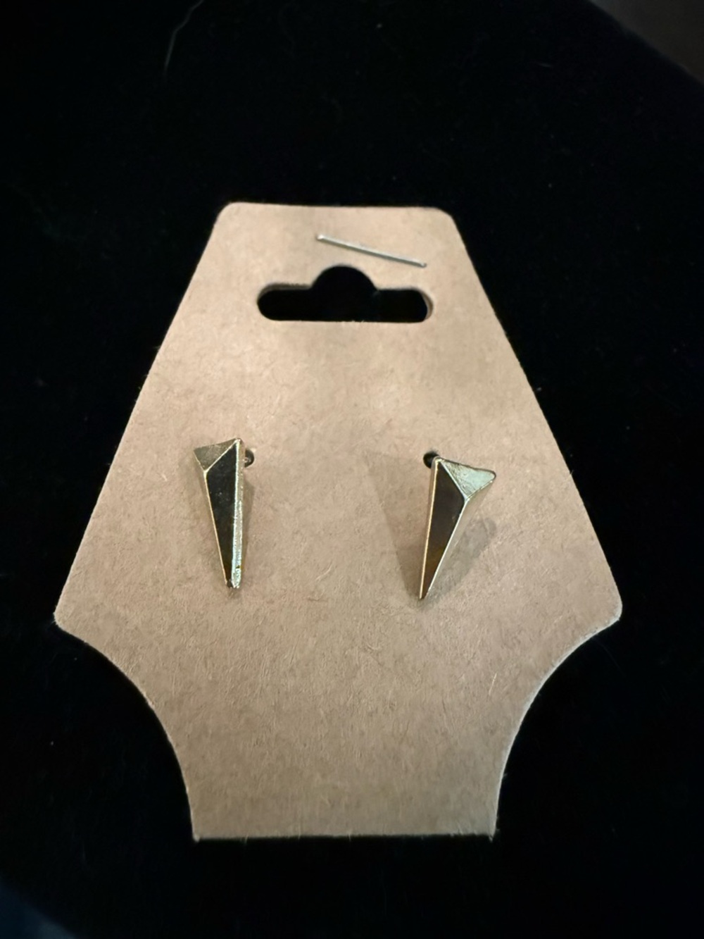 Geometric Gold Triangle Stud Earrings
